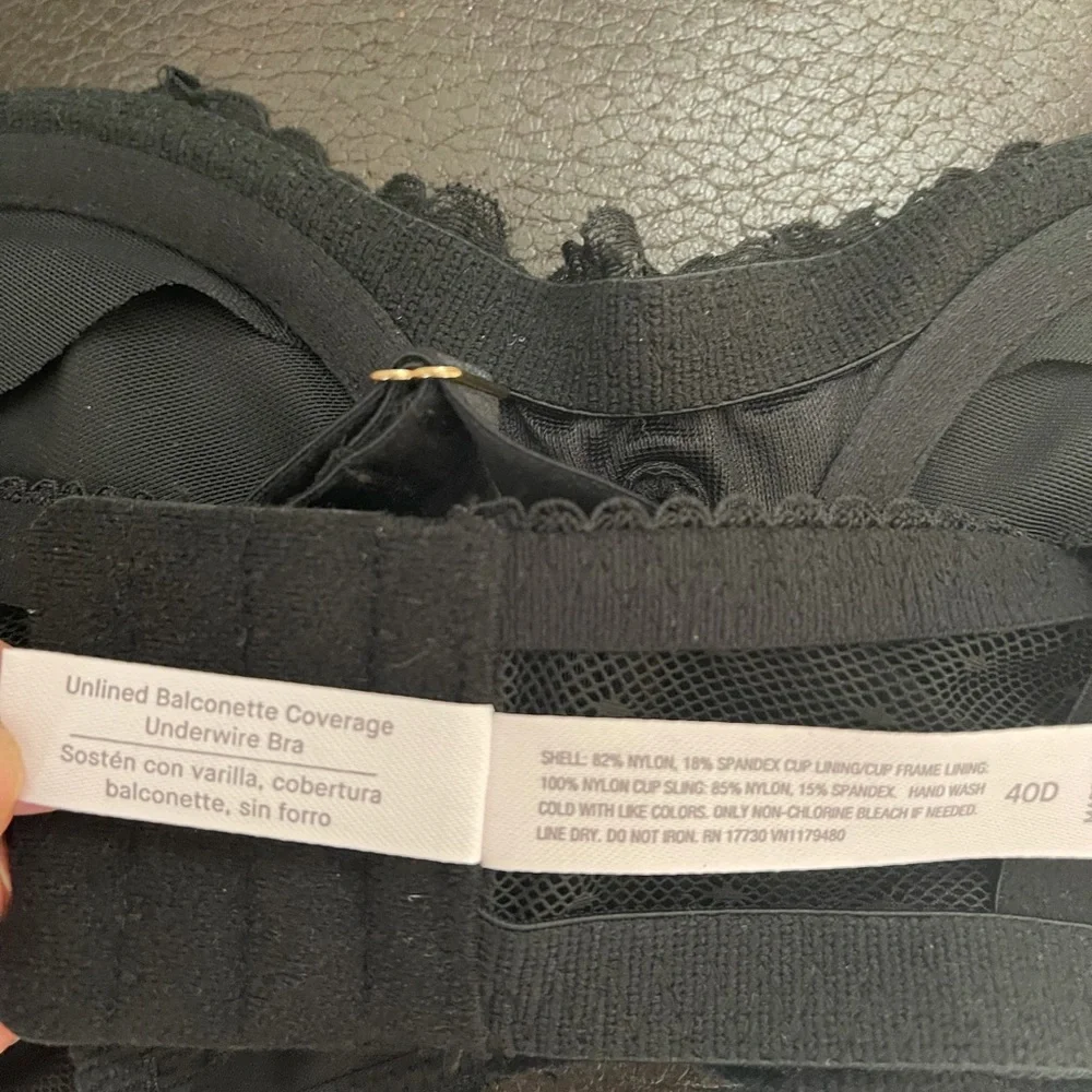 Auden Black Lace Bra 40D - Picture 6 of 9